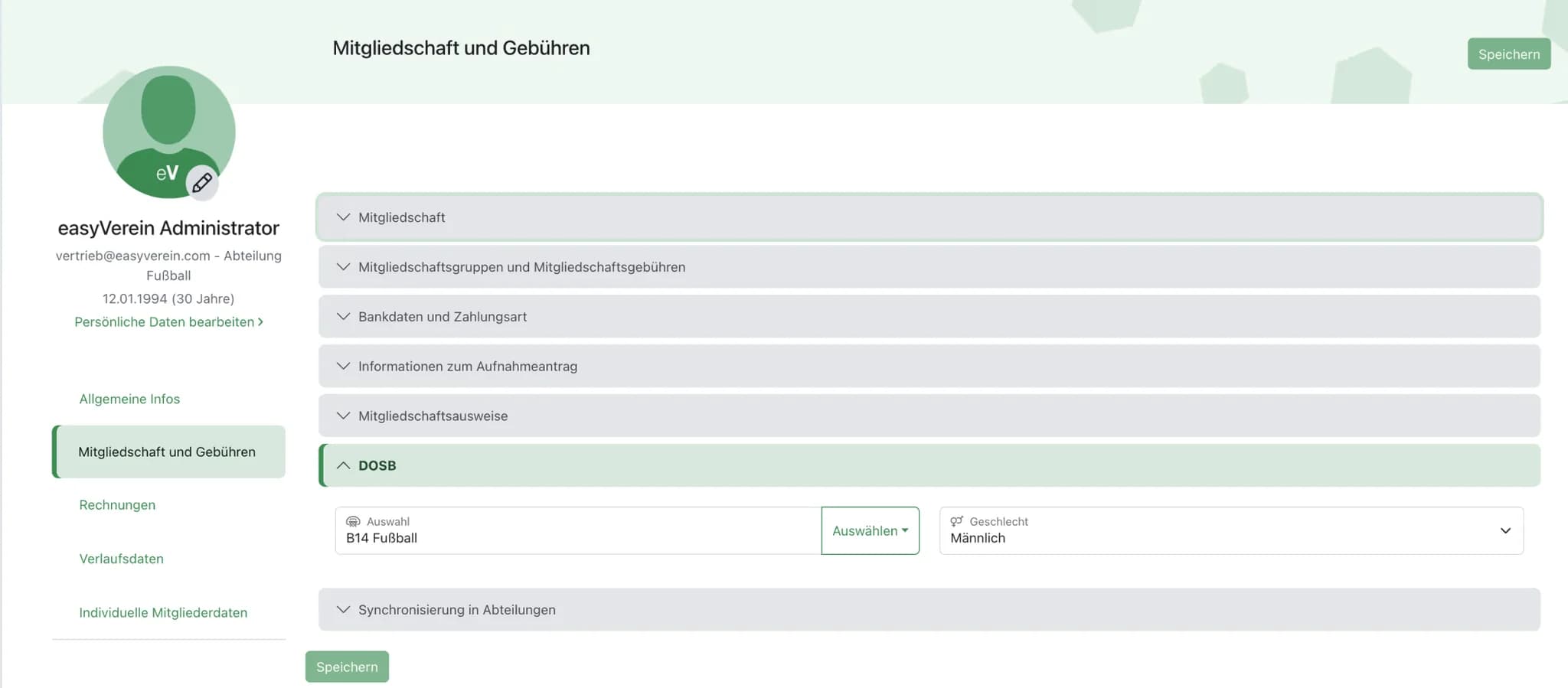 Screenshot DOSB